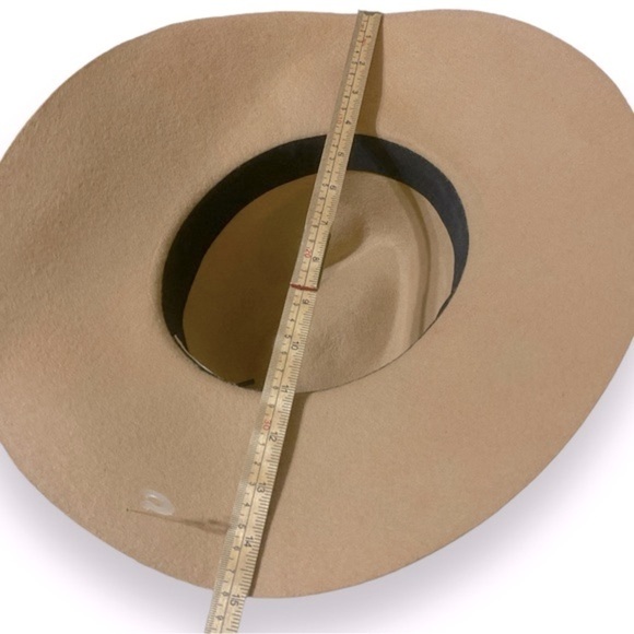 Michael Stars Tan Grande 100% Wool Fedora (with Wide Brim) Black Band OS main image 4
